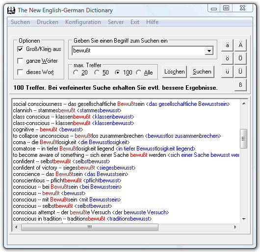 Screenshot für The New English-German Dictionary